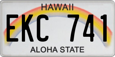 HI license plate EKC741