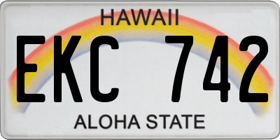 HI license plate EKC742