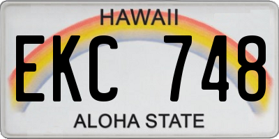 HI license plate EKC748