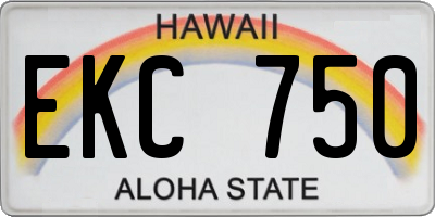 HI license plate EKC750