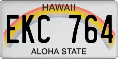 HI license plate EKC764