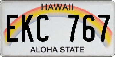 HI license plate EKC767