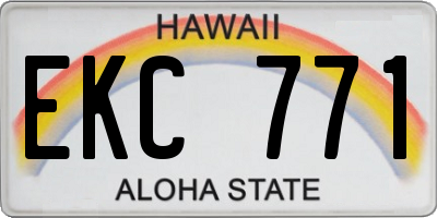 HI license plate EKC771