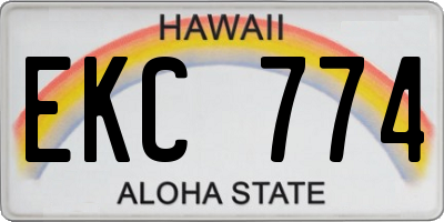 HI license plate EKC774