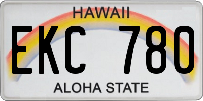HI license plate EKC780