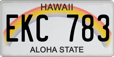 HI license plate EKC783