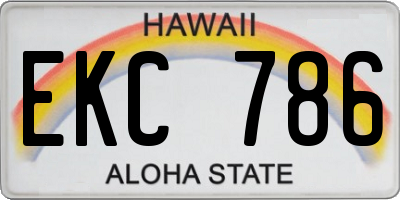 HI license plate EKC786