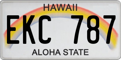 HI license plate EKC787