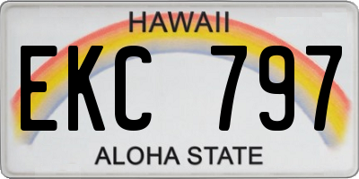HI license plate EKC797