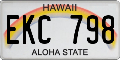 HI license plate EKC798