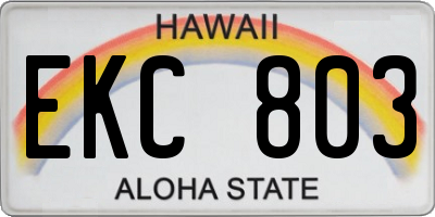 HI license plate EKC803