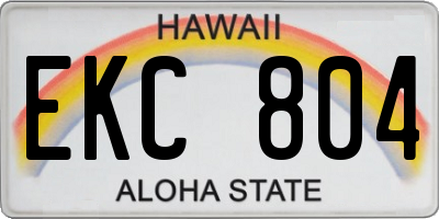 HI license plate EKC804