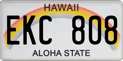 HI license plate EKC808