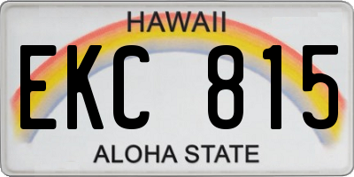 HI license plate EKC815
