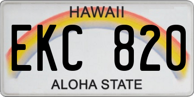 HI license plate EKC820