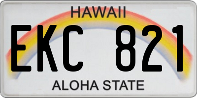 HI license plate EKC821