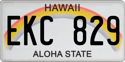 HI license plate EKC829