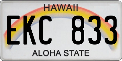 HI license plate EKC833