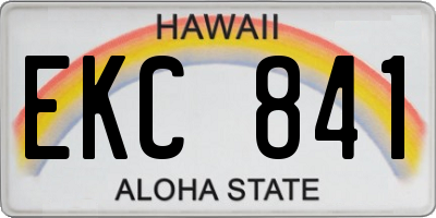 HI license plate EKC841