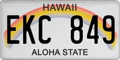 HI license plate EKC849