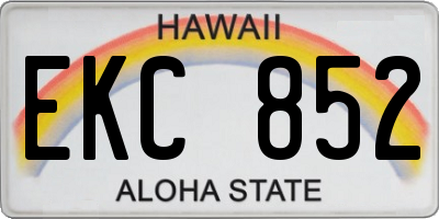 HI license plate EKC852