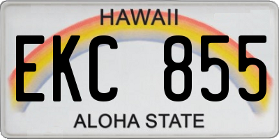 HI license plate EKC855
