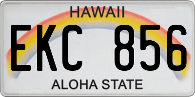 HI license plate EKC856