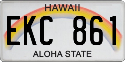 HI license plate EKC861
