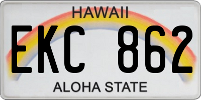 HI license plate EKC862