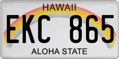 HI license plate EKC865