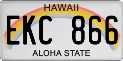 HI license plate EKC866