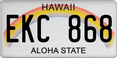 HI license plate EKC868