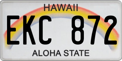 HI license plate EKC872