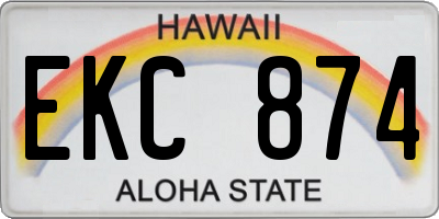 HI license plate EKC874