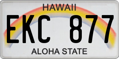 HI license plate EKC877
