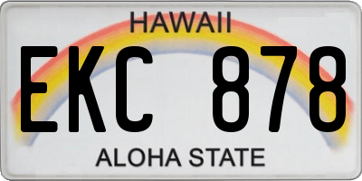 HI license plate EKC878