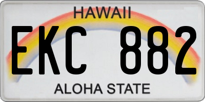 HI license plate EKC882