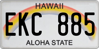 HI license plate EKC885