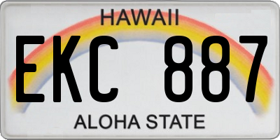 HI license plate EKC887