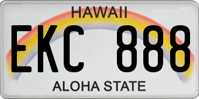 HI license plate EKC888