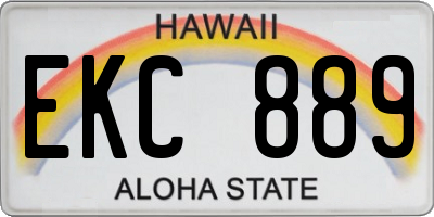 HI license plate EKC889