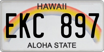 HI license plate EKC897