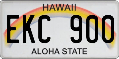 HI license plate EKC900