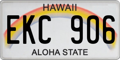 HI license plate EKC906
