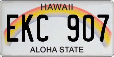 HI license plate EKC907