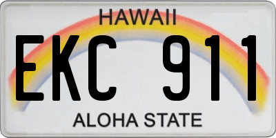 HI license plate EKC911