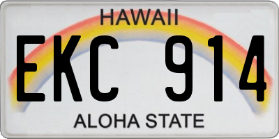 HI license plate EKC914