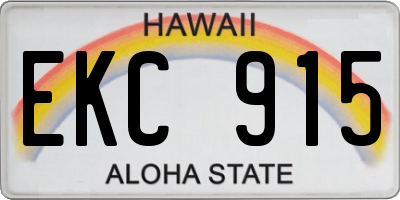 HI license plate EKC915