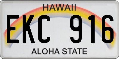HI license plate EKC916