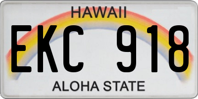 HI license plate EKC918
